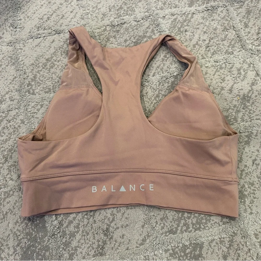 Balance Athletica Light Pink Vneck Sports Bra Medium M
